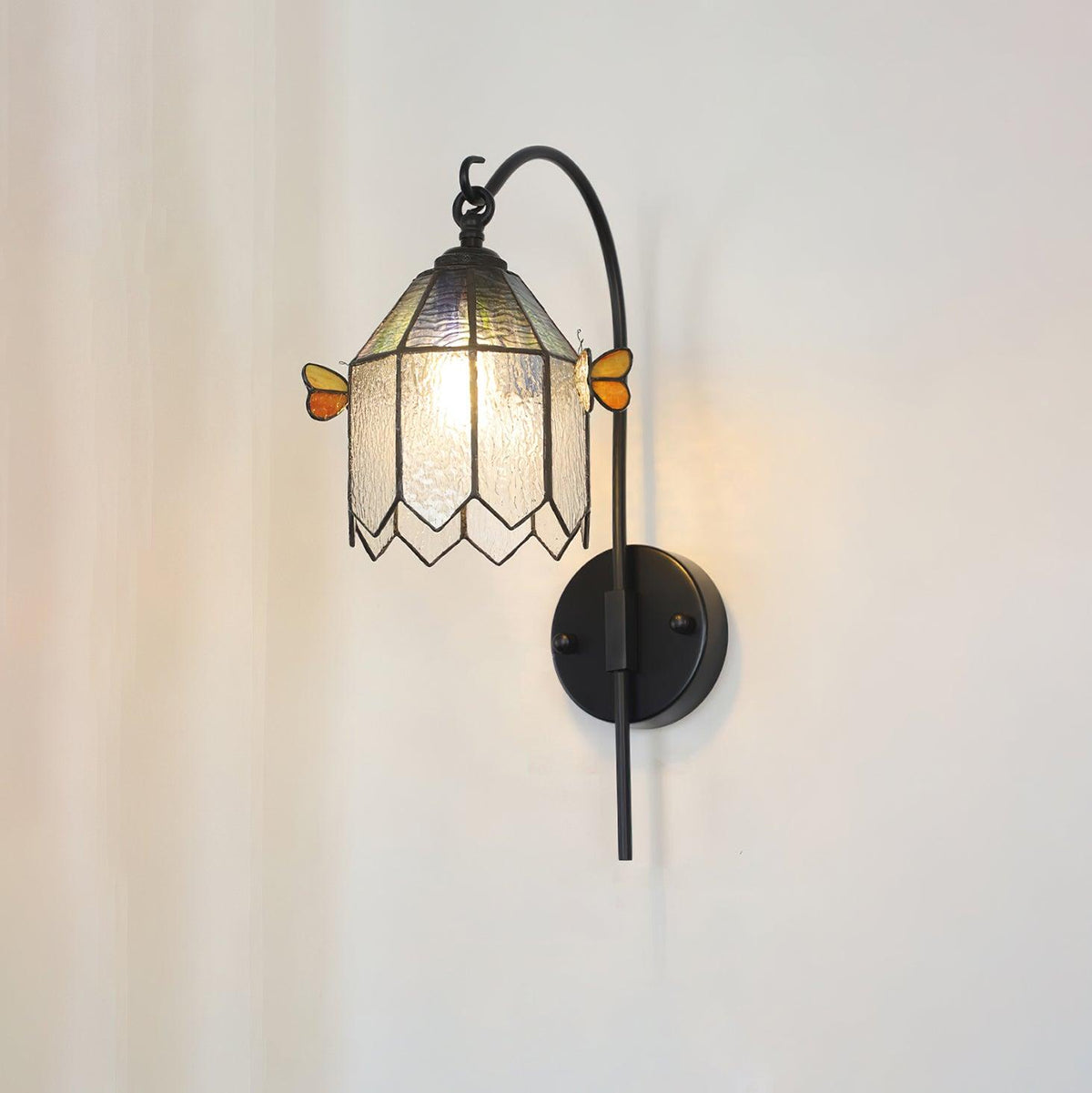 Tiffany Wall Lamp Glass Butterfly Art-Neutral Decor