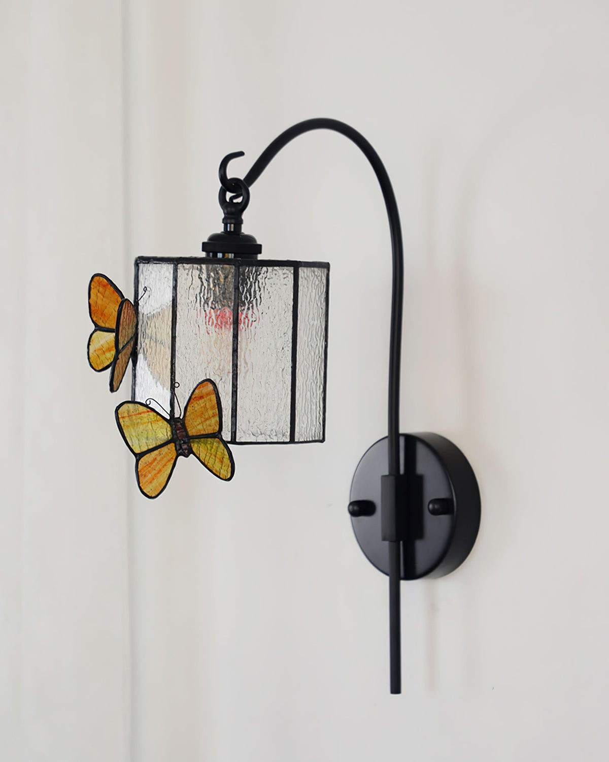 Tiffany Wall Lamp Glass Butterfly Art-Neutral Decor