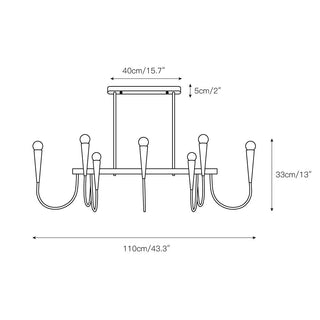 Fluide Lustre Linéaire Métal Laiton Minimaliste Moderne