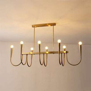 Fluide Lustre Linéaire Métal Laiton Minimaliste Moderne