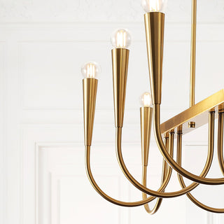 Fluide Lustre Linéaire Métal Laiton Minimaliste Moderne