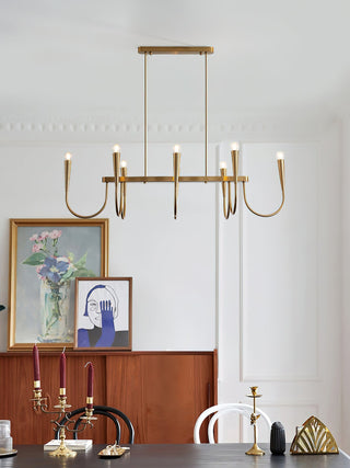 Fluide Lustre Linéaire Métal Laiton Minimaliste Moderne