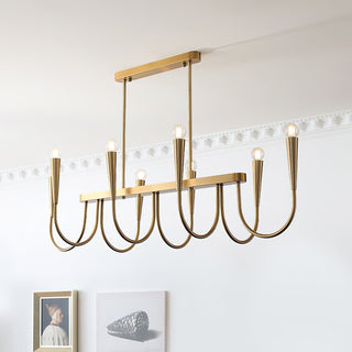 Fluide Lustre Linéaire Métal Laiton Minimaliste Moderne