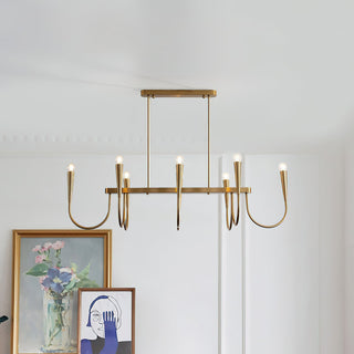 Fluide Lustre Linéaire Métal Laiton Minimaliste Moderne