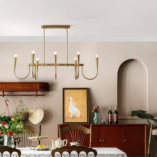 Fluide Lustre Linéaire Métal Laiton Minimaliste Moderne