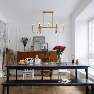 Fluide Lustre Linéaire Métal Laiton Minimaliste Moderne