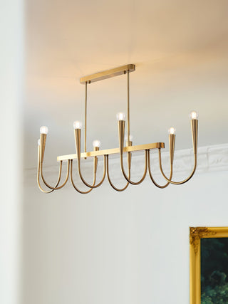 Fluide Lustre Linéaire Métal Laiton Minimaliste Moderne