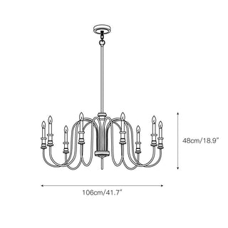 Volo Lustre Métal Bois Luxe Postmoderne