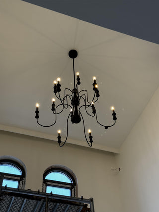 Volo Lustre Métal Bois Luxe Postmoderne