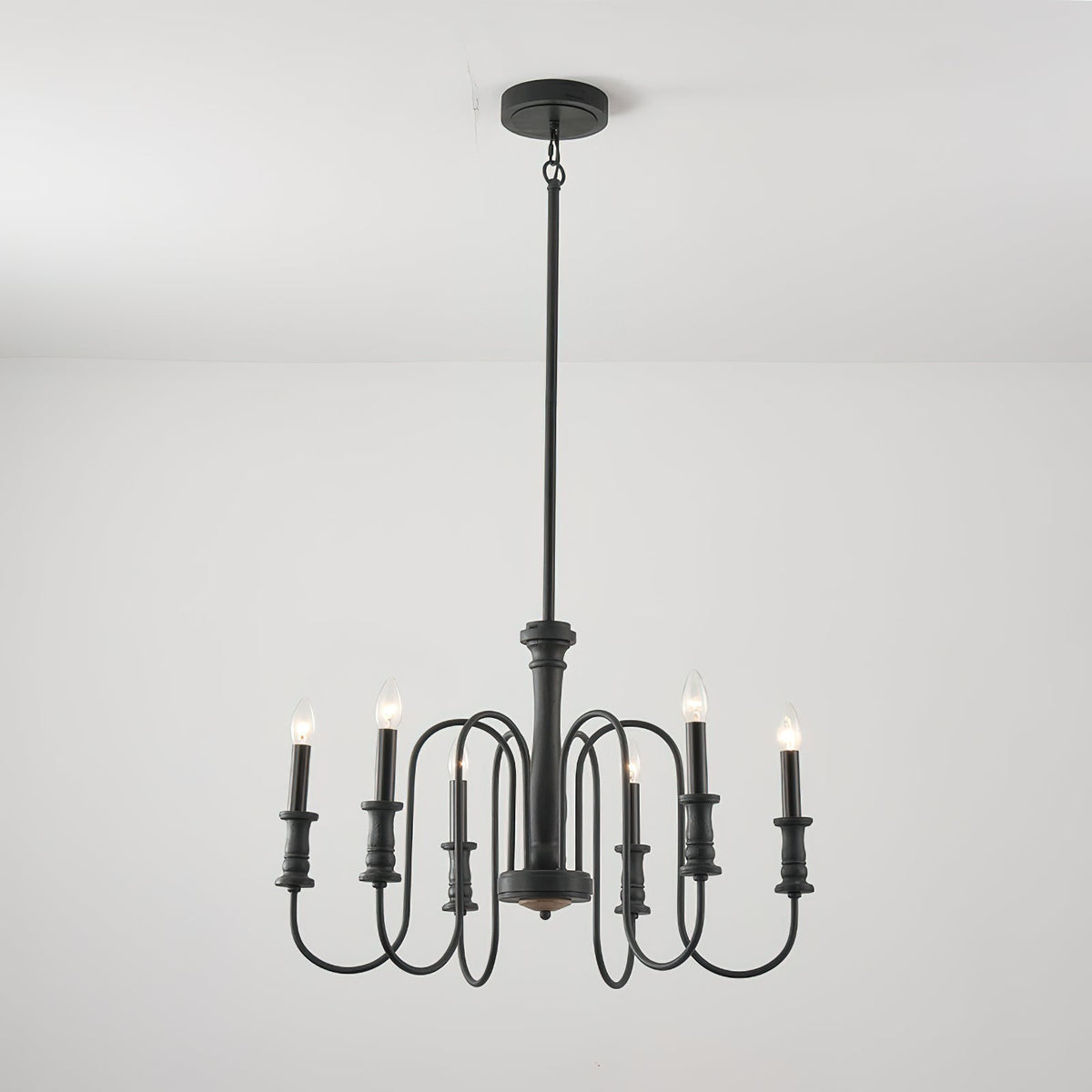 Volo Lustre Métal Bois Luxe Postmoderne