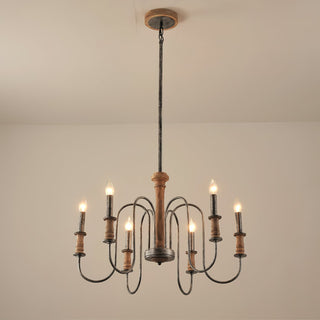 Volo Lustre Métal Bois Luxe Postmoderne