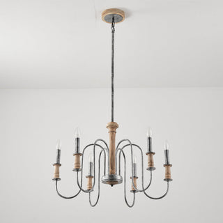 Volo Lustre Métal Bois Luxe Postmoderne