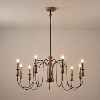 Volo Lustre Métal Bois Luxe Postmoderne