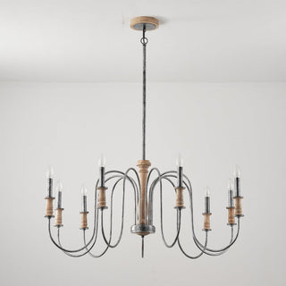 Volo Lustre Métal Bois Luxe Postmoderne