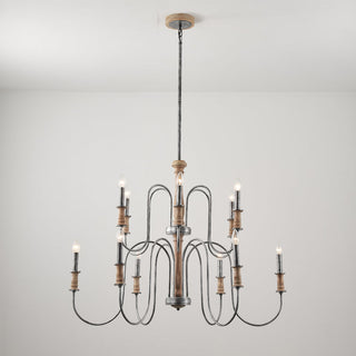 Volo Lustre Métal Bois Luxe Postmoderne