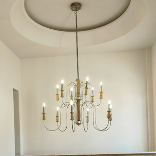 Volo Lustre Métal Bois Luxe Postmoderne