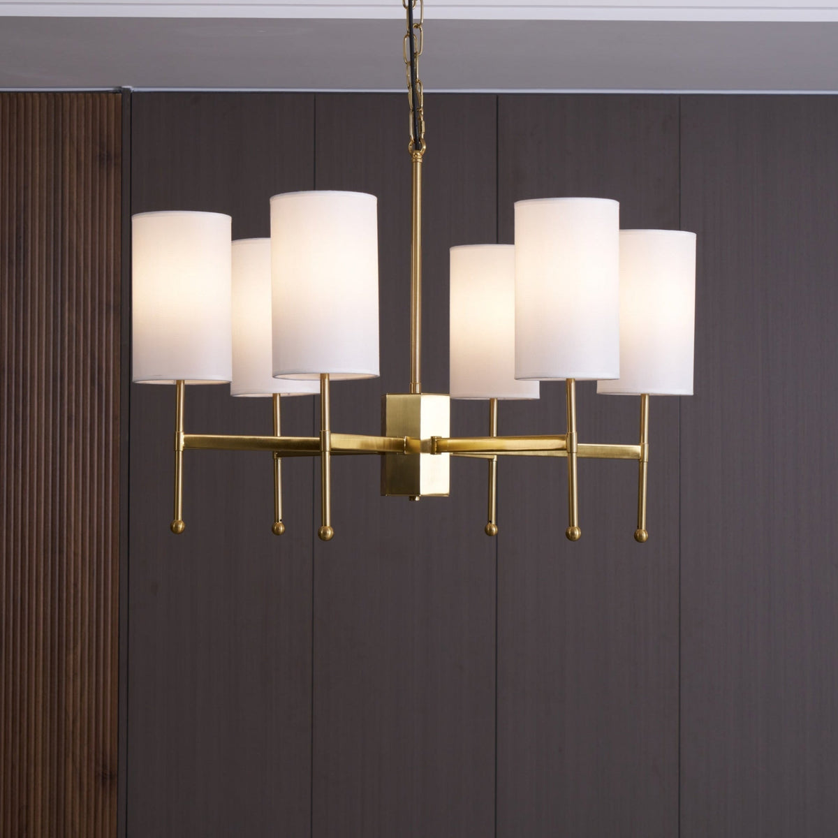 Wilivia Lustre en Tissu Vintage en Laiton