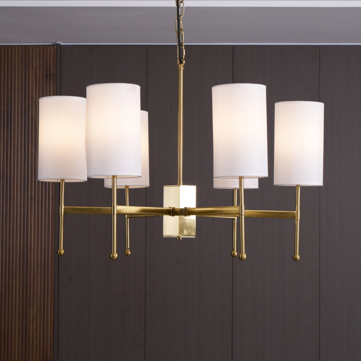 Wilivia Lustre en Tissu Vintage en Laiton