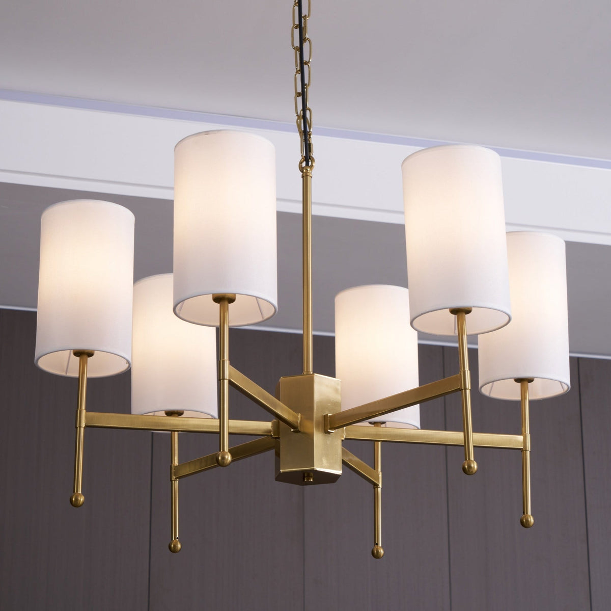 Wilivia Lustre en Tissu Vintage en Laiton