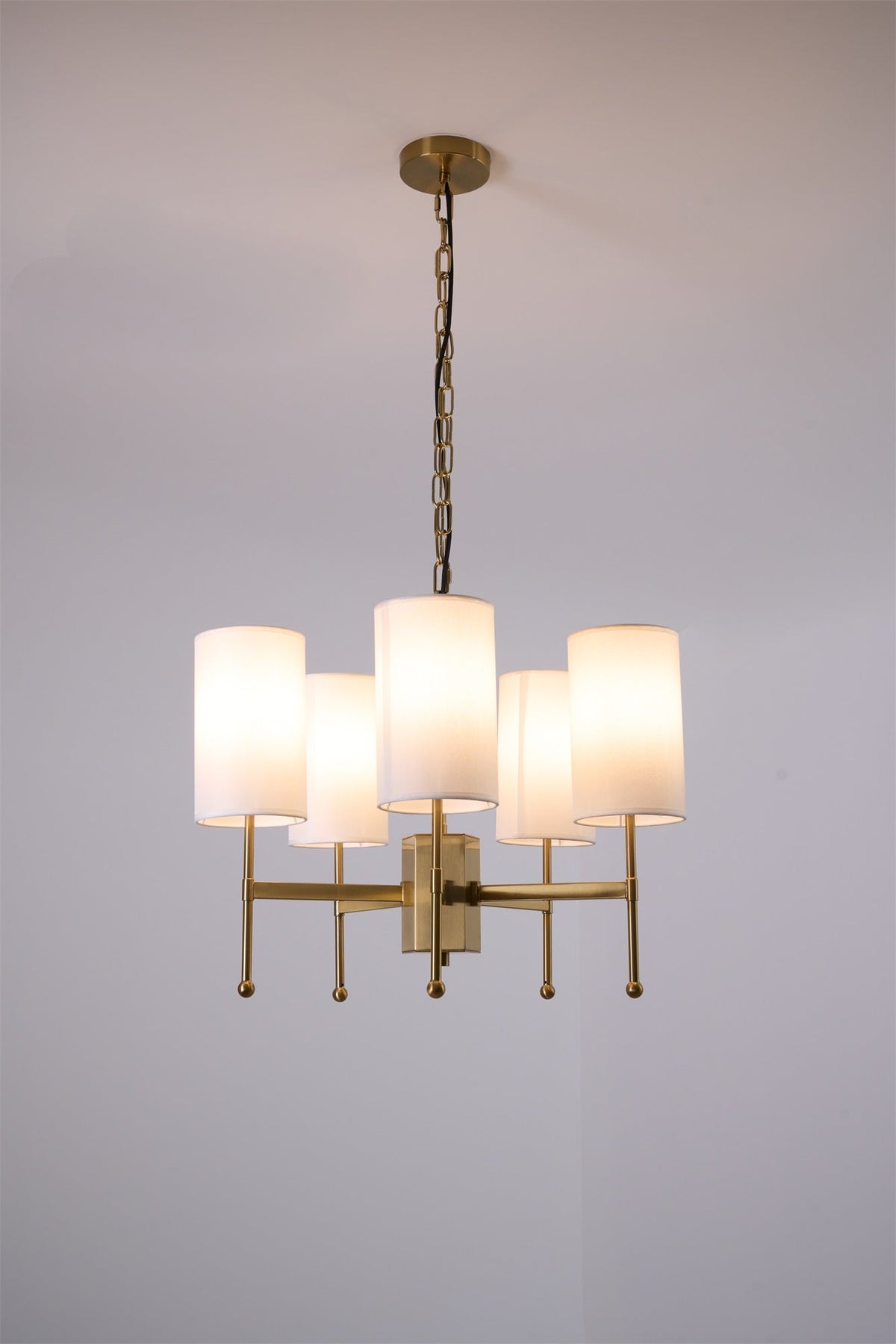 Wilivia Lustre en Tissu Vintage en Laiton