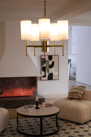 Ulcarisra Lustre en Tissu Vintage en Laiton