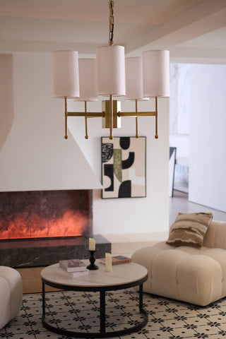 Ulcarisra Lustre en Tissu Vintage en Laiton