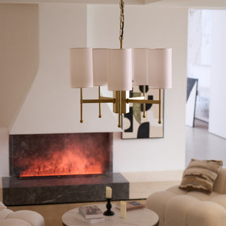 Ulcarisra Lustre en Tissu Vintage en Laiton