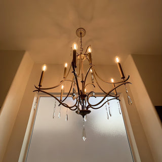 Lyra Lustre Cristal Cuivre Luxe Postmoderne