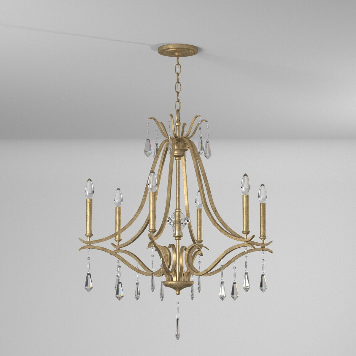 Lyra Lustre Cristal Cuivre Luxe Postmoderne