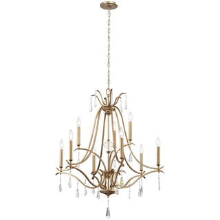 Lyra Lustre Cristal Cuivre Luxe Postmoderne