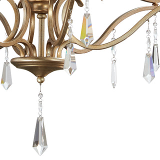 Lyra Lustre Cristal Cuivre Luxe Postmoderne