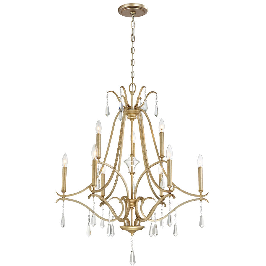 Lyra Lustre Cristal Cuivre Luxe Postmoderne