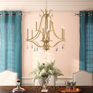 Lyra Lustre Cristal Cuivre Luxe Postmoderne