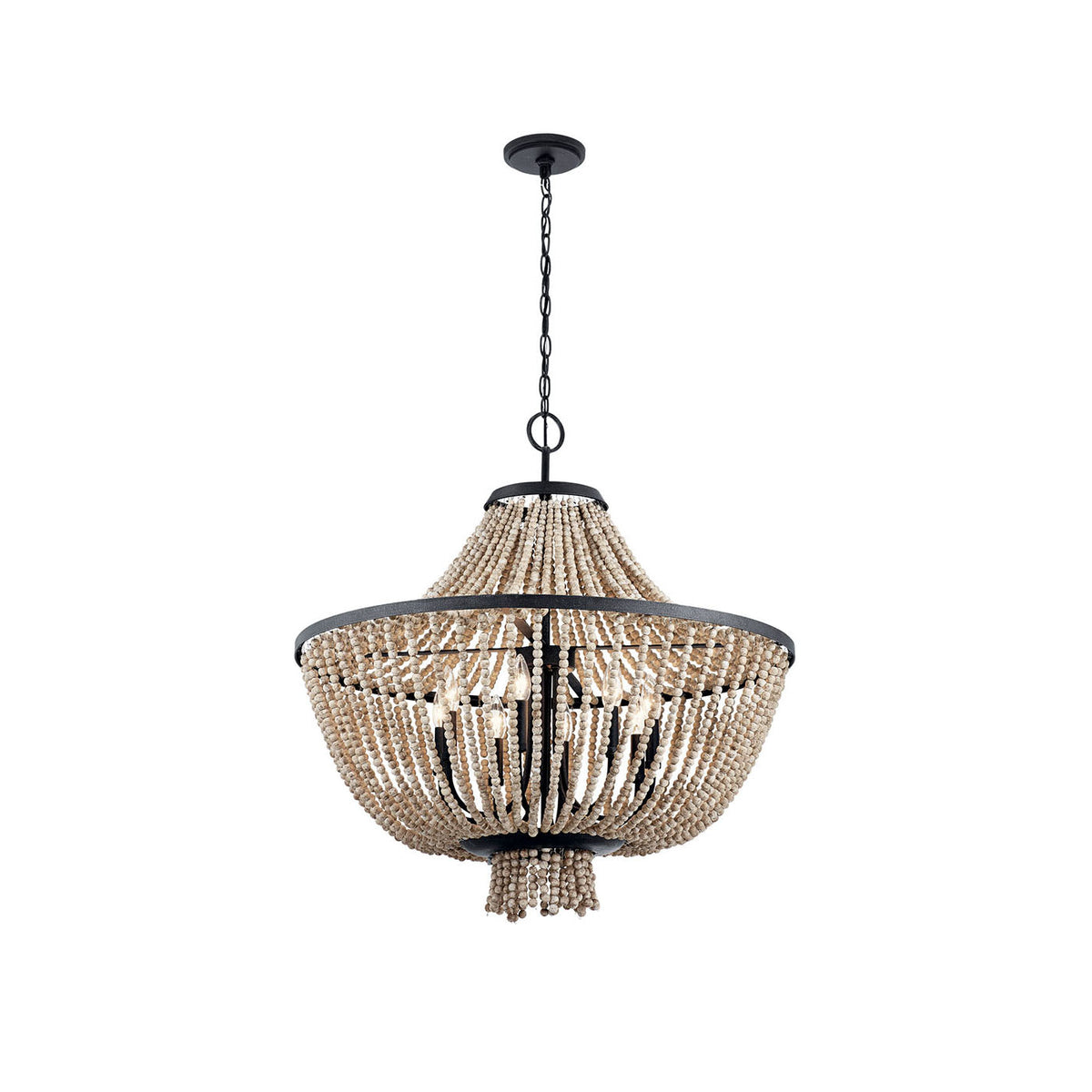 Vela Lustre Métal Bois Élégance Premium