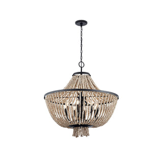 Vela Lustre Métal Bois Élégance Premium