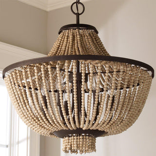 Vela Lustre Métal Bois Élégance Premium