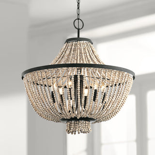 Vela Lustre Métal Bois Élégance Premium