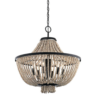 Vela Lustre Métal Bois Élégance Premium