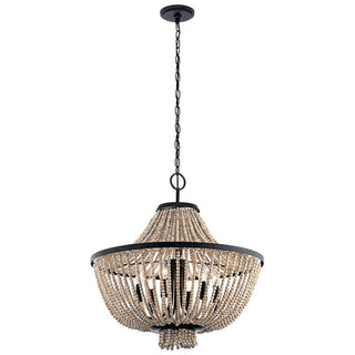 Vela Lustre Métal Bois Élégance Premium