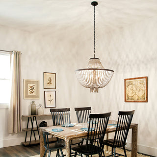 Vela Lustre Métal Bois Élégance Premium