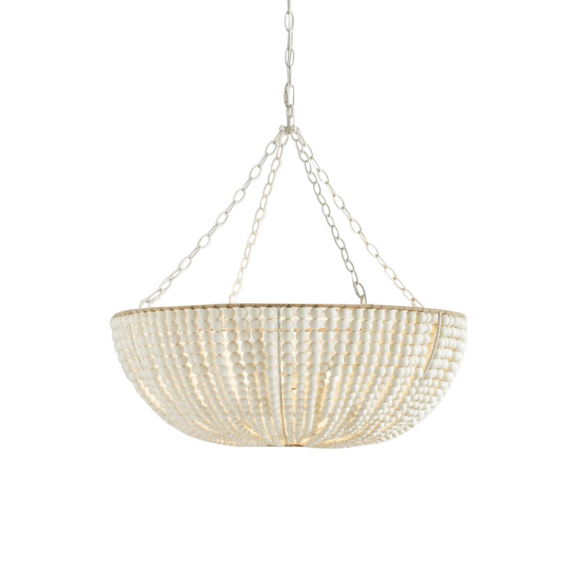 Lustre en Bois Perlé Luxe Postmoderne