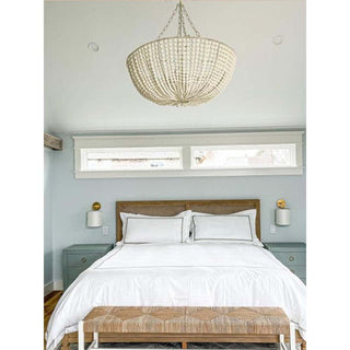 Lustre en Bois Perlé Luxe Postmoderne