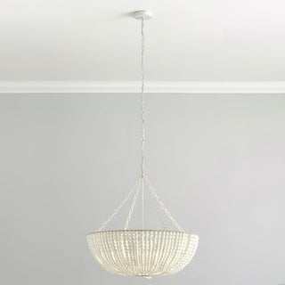 Lustre en Bois Perlé Luxe Postmoderne