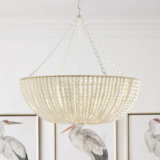 Lustre en Bois Perlé Luxe Postmoderne