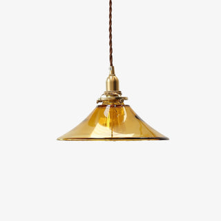 Solara Suspension en Verre Ambre Laiton Vintage