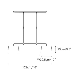 Kaleido Suspension Linéaire Métal Laiton Tissu Élégance