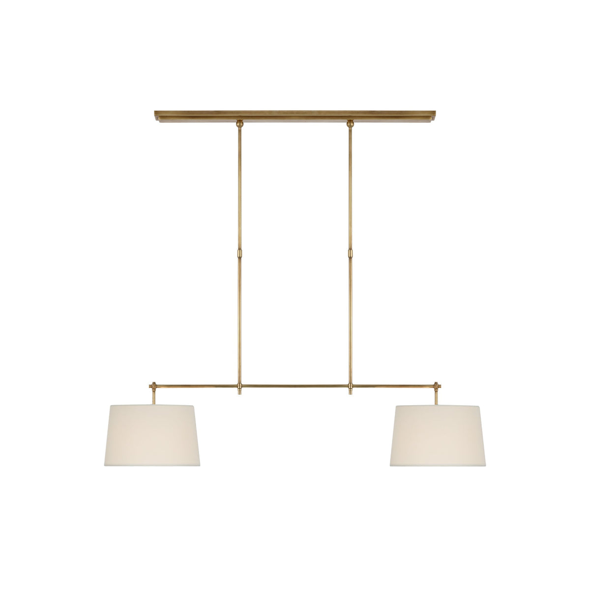 Kaleido Suspension Linéaire Métal Laiton Tissu Élégance