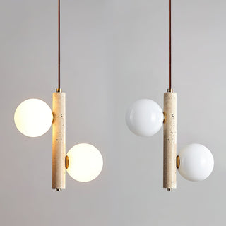 Aursorel Suspension Multi-Globe en Travertin