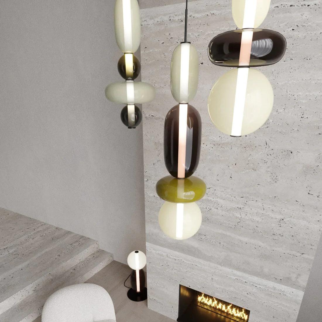 Candied Glass Combo Pendant Light-Neutral Decor