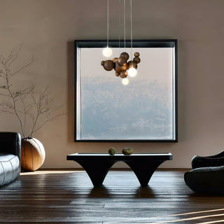 Lustra Lustre Bois & Acrylique Boule à Bulles en Cluster